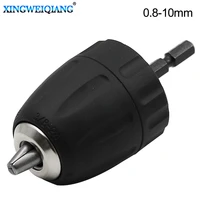 drill chuck keyless converter clamping range 0 8 10mm thread 38 24unf with 14 hex shank adapter drive for impact drivers