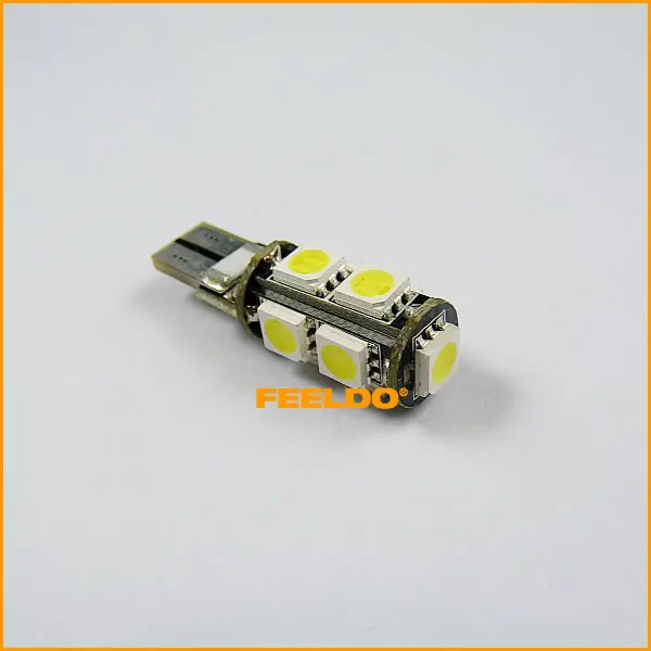 FEELDO 50 шт. Белый T10 W5W 194 CANBUS 9 5050SMD светодиодный ная Автомобильная боковая