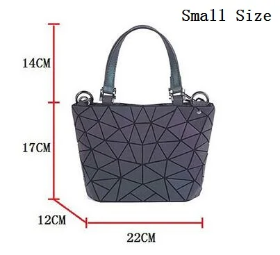 small size Maelove женская светящаяся сумка с геометрическим лазером, простая складная сумка с бриллиантами, стеганая сумка на плечо с геометрическим рисунком - Цвет: small size