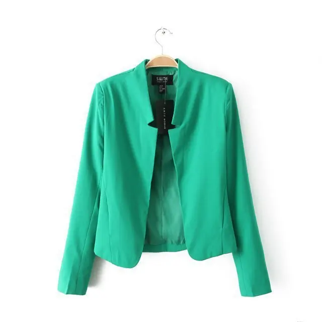 DM 2014 autumn new models in Europe and America Fan counter with candy-colored casual blazer women |