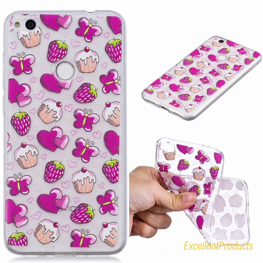 FGHGF For Huawei P8 Lite 2017 tree leaf cat butterfly flower girl panda Bear horse cartoon Pattern Soft TPU phone case | Мобильные