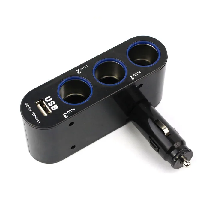 12 V/24 V 1 To 3 Cargador USB источник питания зарядное устройство адаптер и тройное гнездо для мобильного телефона Carregador De Carro