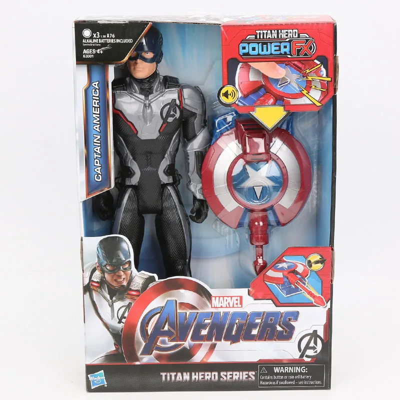 captain america 30 см электронный Мстители 4 завершающей Titan Hero Мощность FX Капитан Америка, Железный человек, капитан с героями комиксов Марвел, черный пантера фигурки - Цвет: captain america