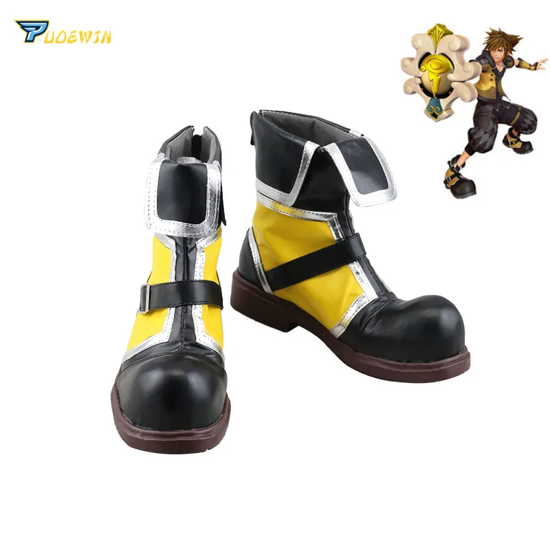 Обувь для костюмированной вечеринки «Kingdom Hearts Sora» желтого цвета; обувь на заказ