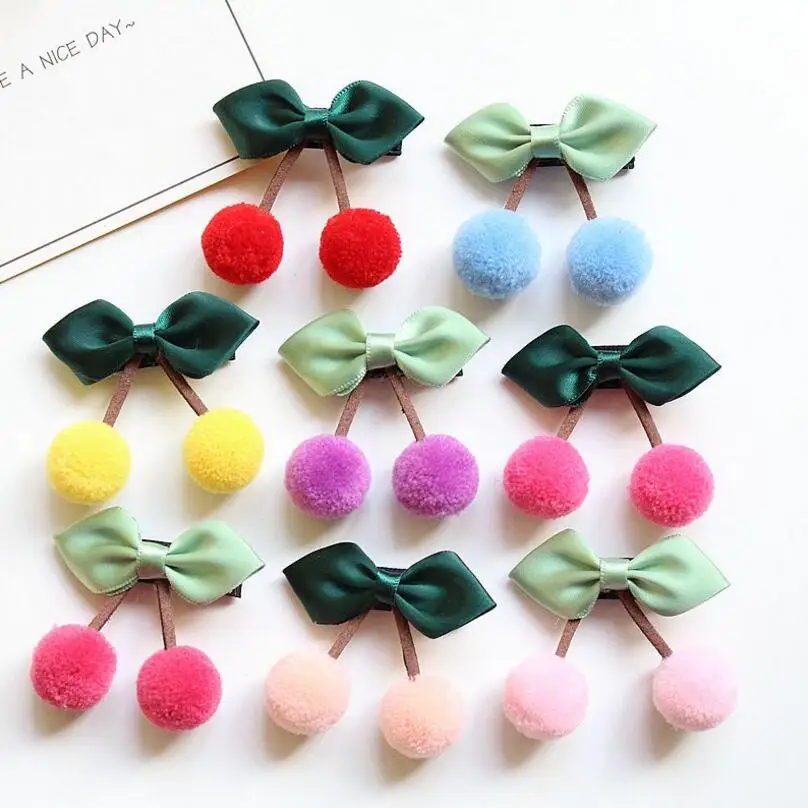 8 шт. заколки для волос с помпоном девочек|kids hair accessories|hair accessorieshair ties |