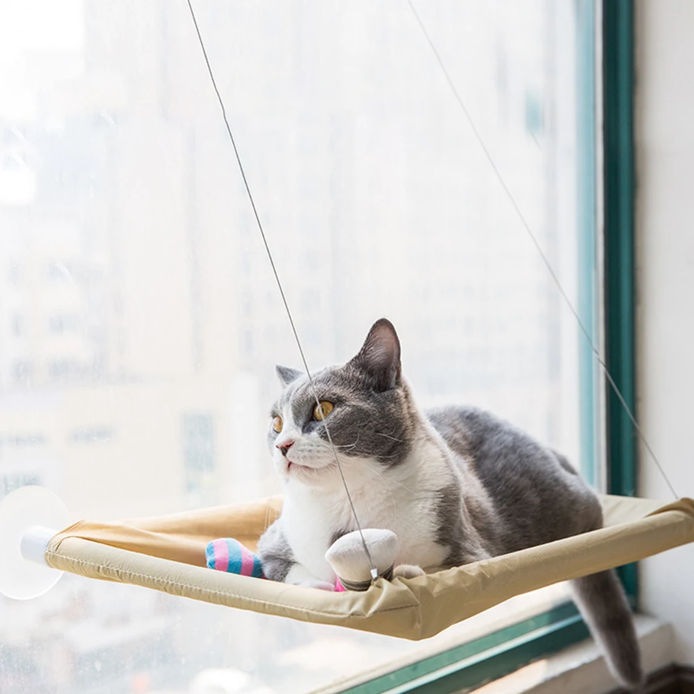 Seat Hammock Cloth Easy Install Suction Cup Comfortable Window Sunbathing Pet Perch Durable Safety Hanging Rest Bed | Дом и сад