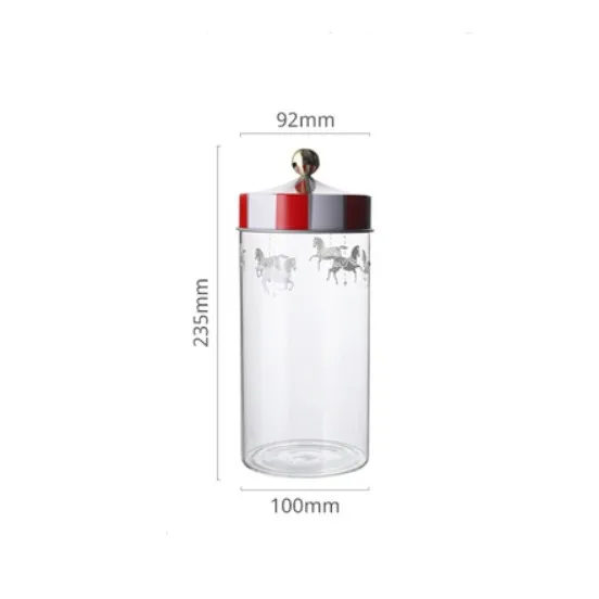 L 1200ml NOOLIM карусель, герметичные банки, креативные стеклянные банки для хранения кофе, чая, конфет, разные зерна, банки для хранения, кухонные, для хранения продуктов - Цвет: L 1200ml