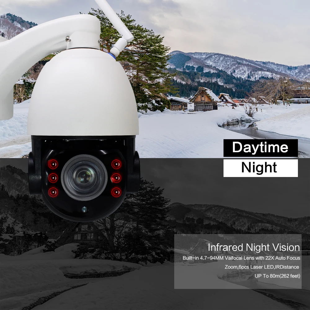 IP камера наружная купольная Wi Fi 1080P 22 кратный зум|Камеры видеонаблюдения| |
