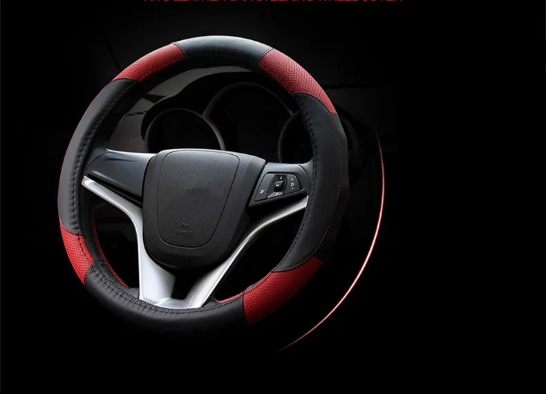 Высокое качество кожаный чехол рулевого колеса автомобиля четыре сезона универсальные автомобильные аксессуары для Chevrolet cruze mrlibu aveo SAIL trax