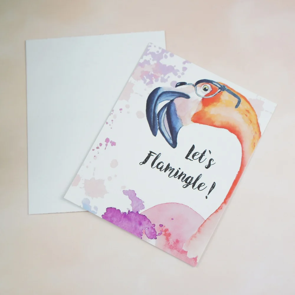 50 шт. Mini Card давайте Фламинго сообщение карты многофункциональный Скрапбукинг приглашения DIY украшения вечерние подарочные карты сообщение карты