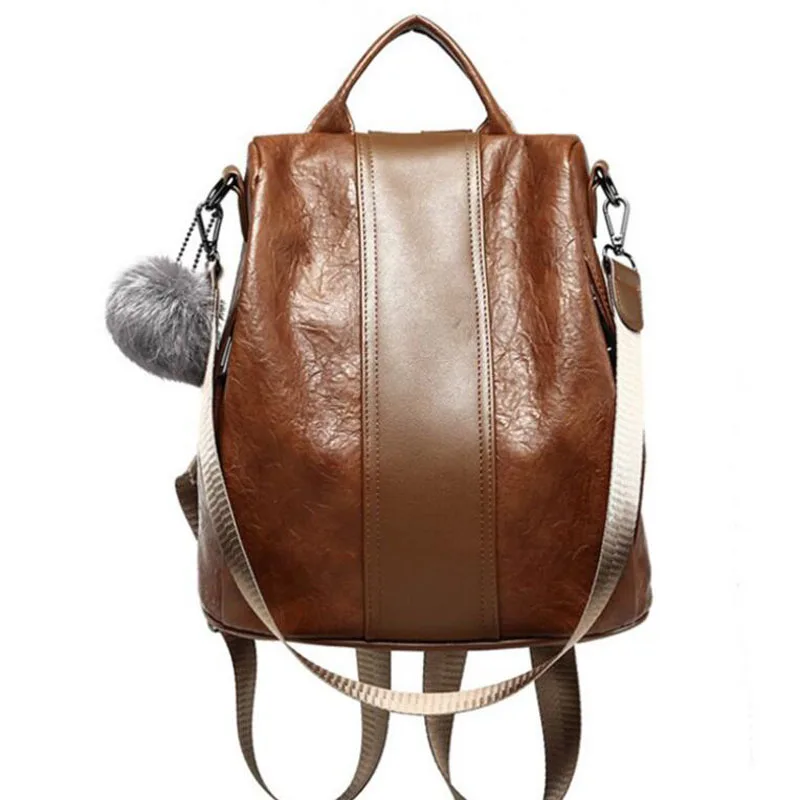 Женский рюкзак из искусственной кожи E. SHUNFA простой в европейском и американском