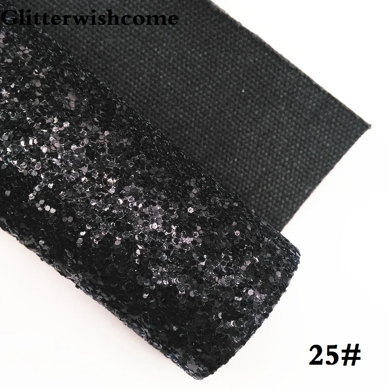 25 Glitterwishcome 21X29 см А4 Размер синтетическая кожа, Цвет Соответствующие подложке, толстый блеск кожа винил для луков, GM029A - Цвет: 25