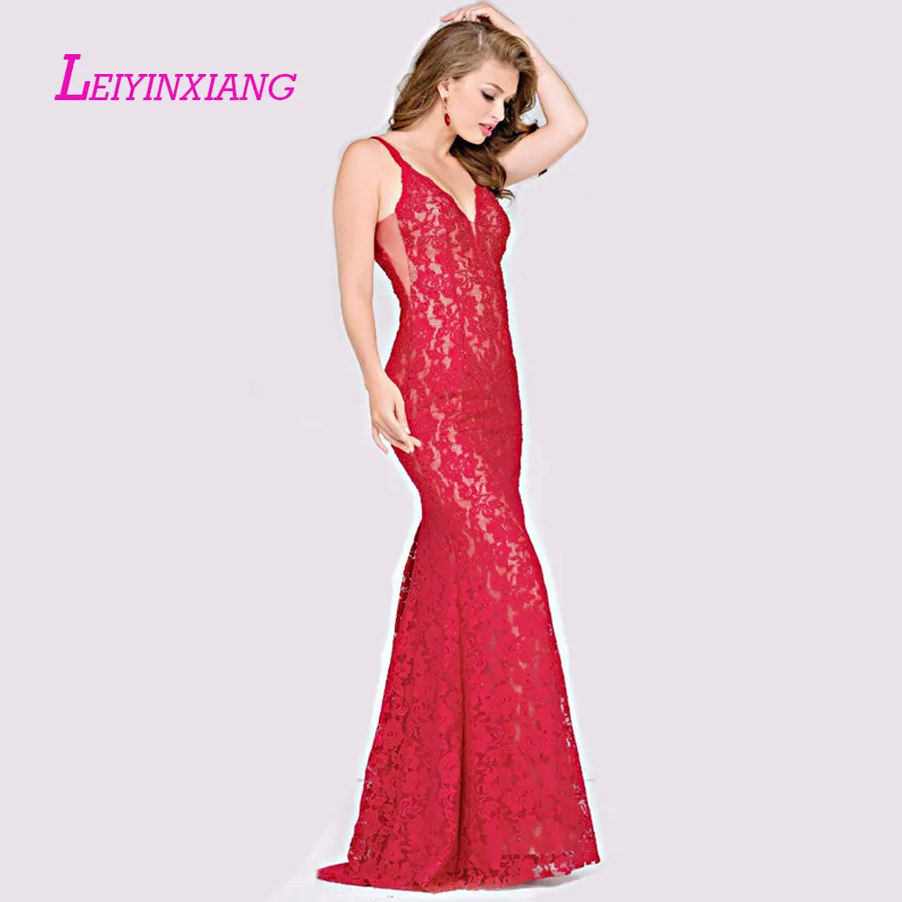 LEIYINXIANG 2019 платье для выпускного вечера Nuevo Vestido de Noche Largo Piso продольная La Sirena Que Rebordea