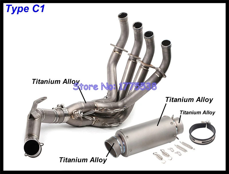 For Kawasaki Z900 2017-2020 Motorcycle Exhaust System with Titanium Alloy Collector Header Muffler Escape | Автомобили и