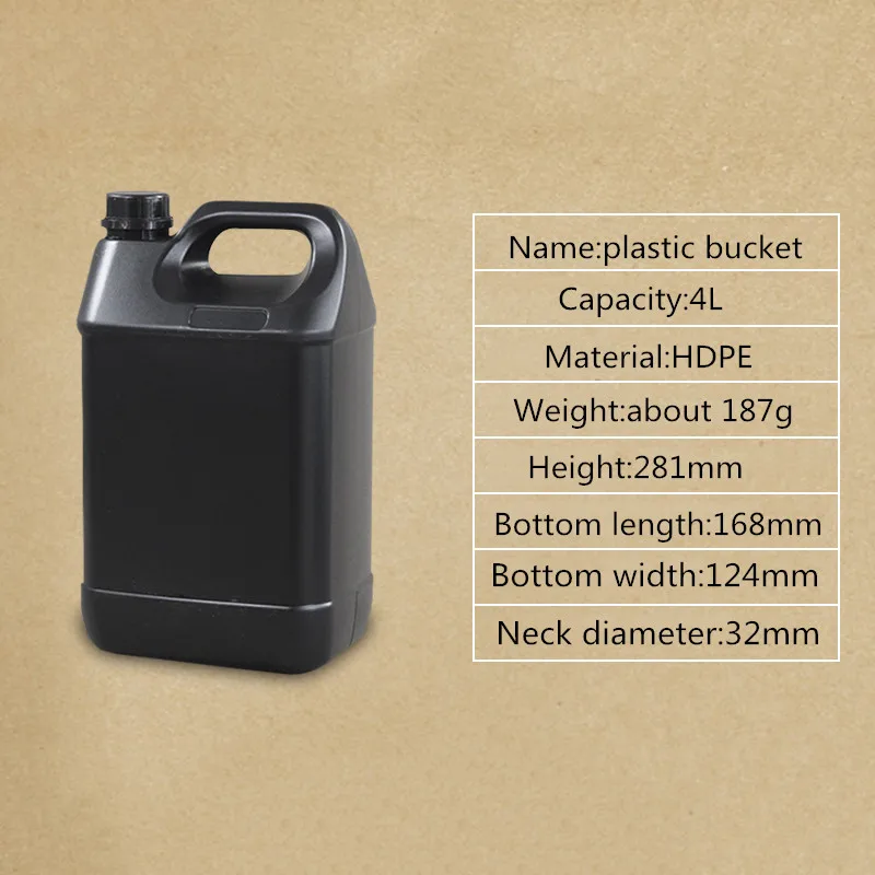 2 шт HDPE F-style галлон бутылки с 38 мм вскрытия прозрачные крышки 4 литра пищевой многоразовый бутылки кувшин контейнер - Цвет: 4L black