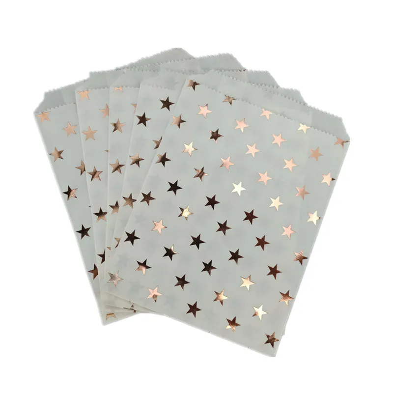 Daai07 Star 25 шт. металлические розовые золотые фольгированные бумажные подарочные сумки для конфет на день рождения, свадьбу, вечеринку, Настольные принадлежности - Цвет: Daai07 Star