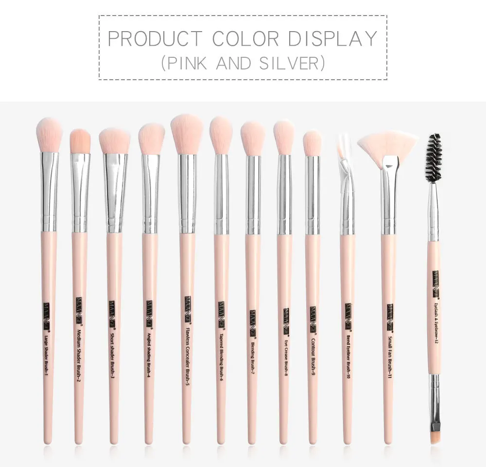 12 Pcs/lot Makeup Brushes Set Eye Shadow Brushes Blending Eyeliner Eyelash Eyebrow Brushes for Makeup Brochas Maquillaje