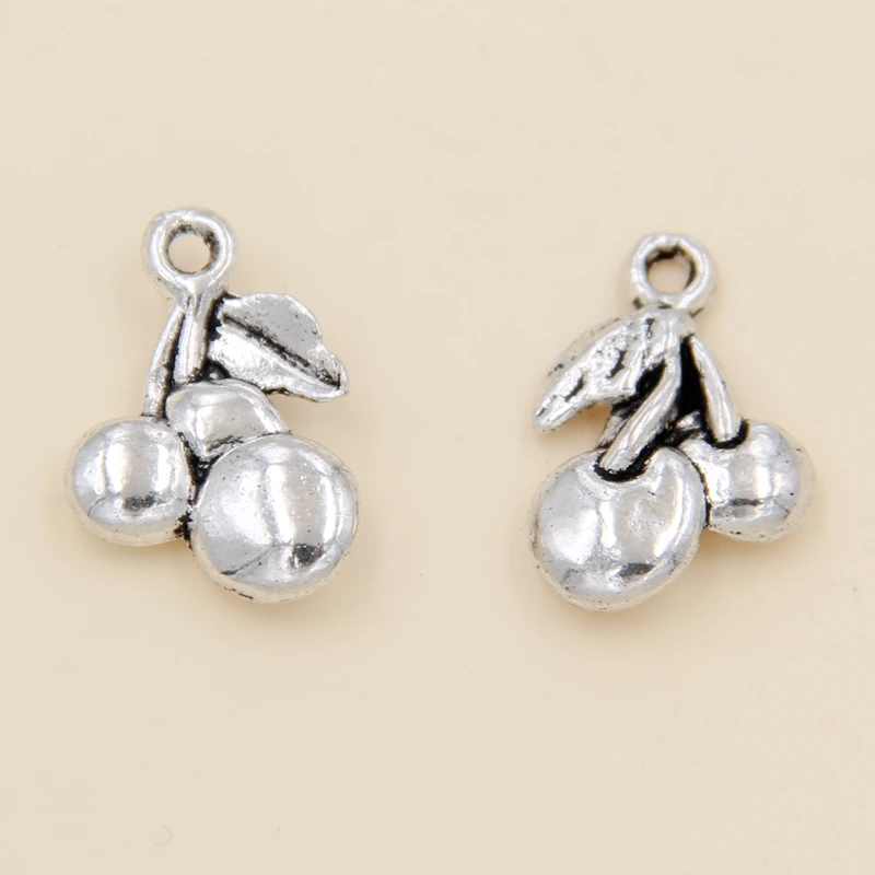 

Wholesale 32pcs Tibetan Silver Fruit Cherry Charms Pendants 12.5x15mm