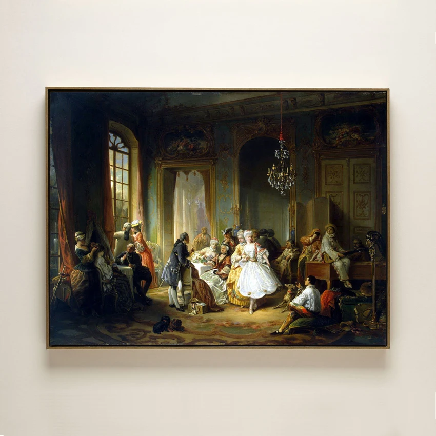 classical europe retro court people palace music canvas printings oil painting printed on cotton wall art decoration picture | Дом и сад