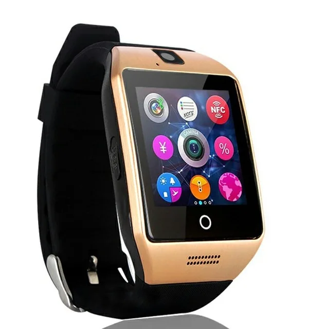 Bluetooth Smart Watch Q18 Men Sport Wristwatch Support 2G SIM TF Card Camera Smartwatch For Android Phone PK GT08 DZ09 A1 Y1 V8 - Цвет: Золотой
