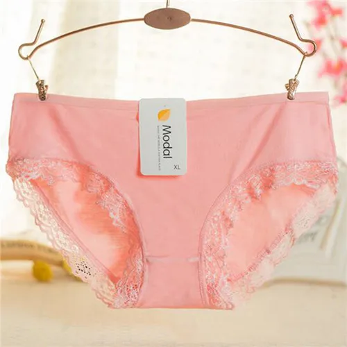 Orange Pink Новое поступление, Новое поступление, Модальные, средняя посадка, эластичные, яркие цвета, женские кружевные трусы, нижнее белье, женские трусы, трусики, трусики, XL аксессуар - Цвет: Orange Pink