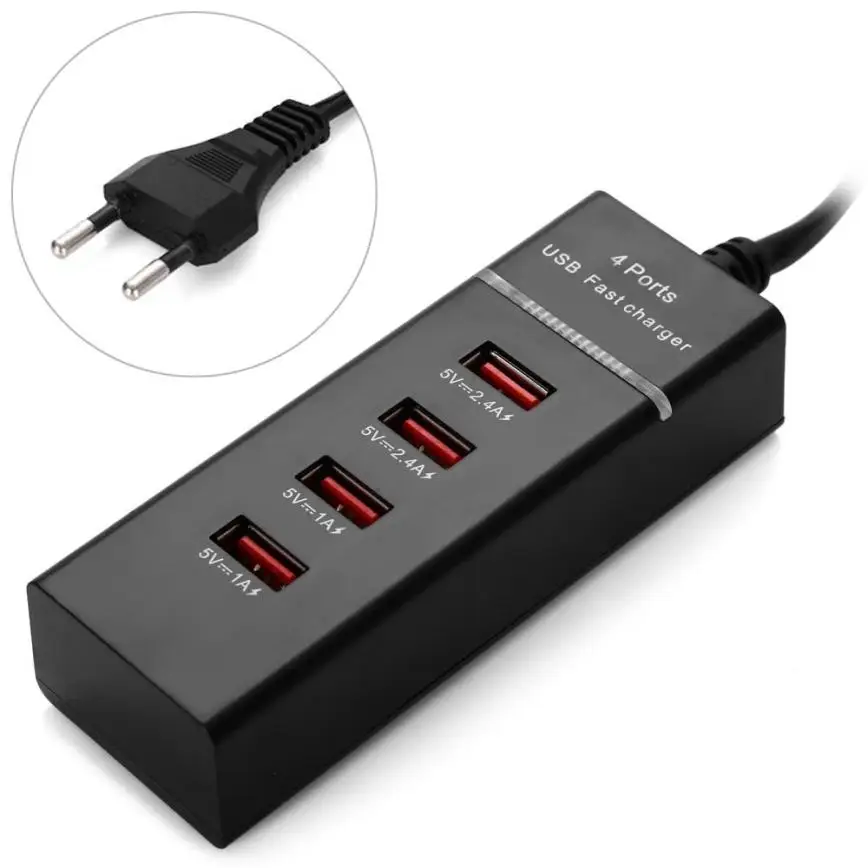 Универсальное 4 порта USB настенное зарядное устройство адаптер питания для
