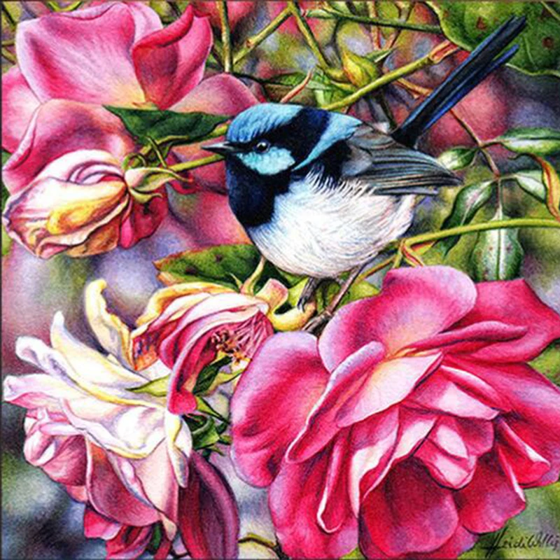 

Diy 5d diamond painting animal rhinestone diamond embroidery flower bird cross stitch mosaic kit pattern full drill