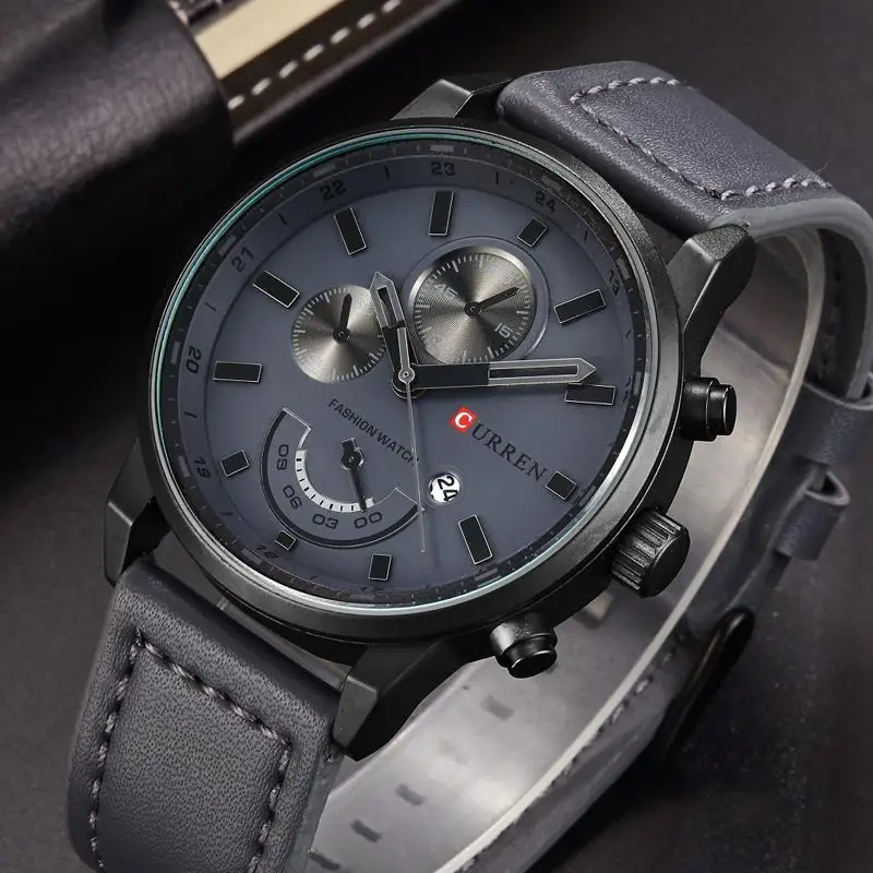 CURREN 8217 Топ бренд класса люкс мужские спортивные часы модные повседневные