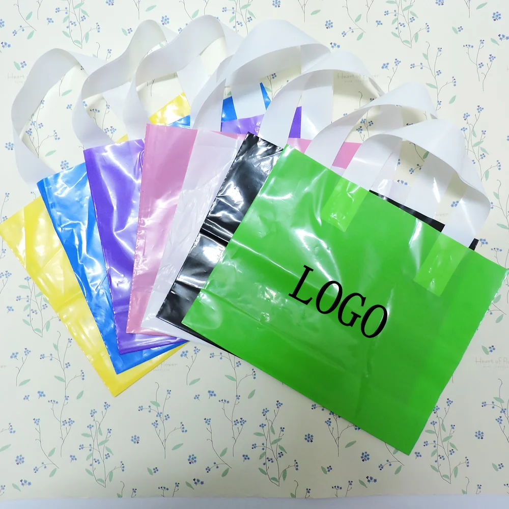 45x35+10cm custom printed logo gift plastic bag/handle packaging bag/shopping bags for clothing | Дом и сад