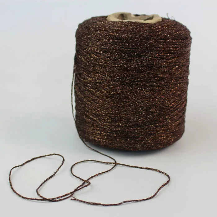 100 г/лот пряжа для вязания и вязания крючком matethread DIY вязание крючком металлик+ хлопок металлизированные нитки для ручного вязания смешанные ZL4 - Цвет: Dark coffee