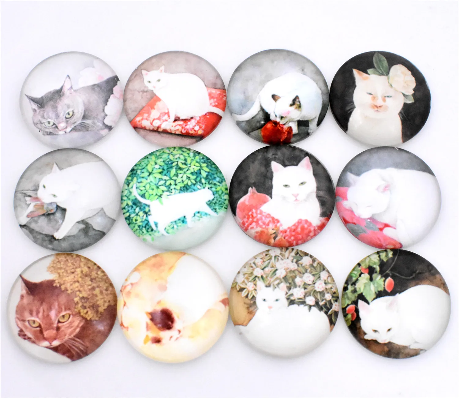 

Hot Sale 10pcs 20/25mm Mixed Handmade Photo Glass Cabochons (Cat series)