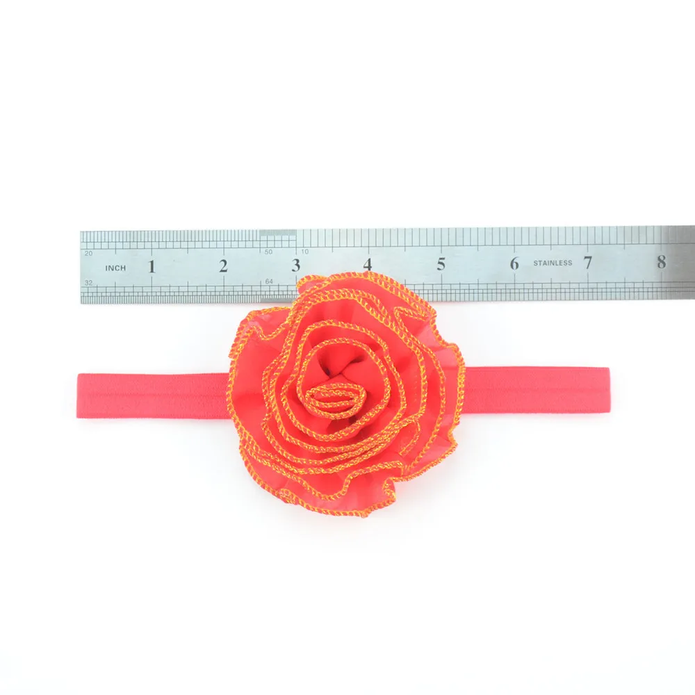 12 шт. Эластичные ободки для головы для девочек с шифоновыми цветами для принадлежностей для волос и фотосессии.