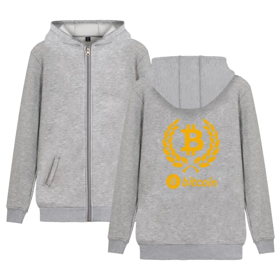 Толстовки с капюшоном и логотипом биткоина на молнии забавные толстовки героями
