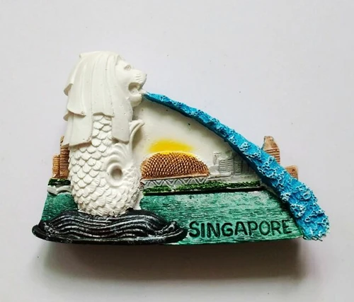 Высокое Качество Флаг Сингапура Merlion 3D магнит на холодильник мировой Туризм сувениры холодильник магнитные наклейки украшение дома - Цвет: 004