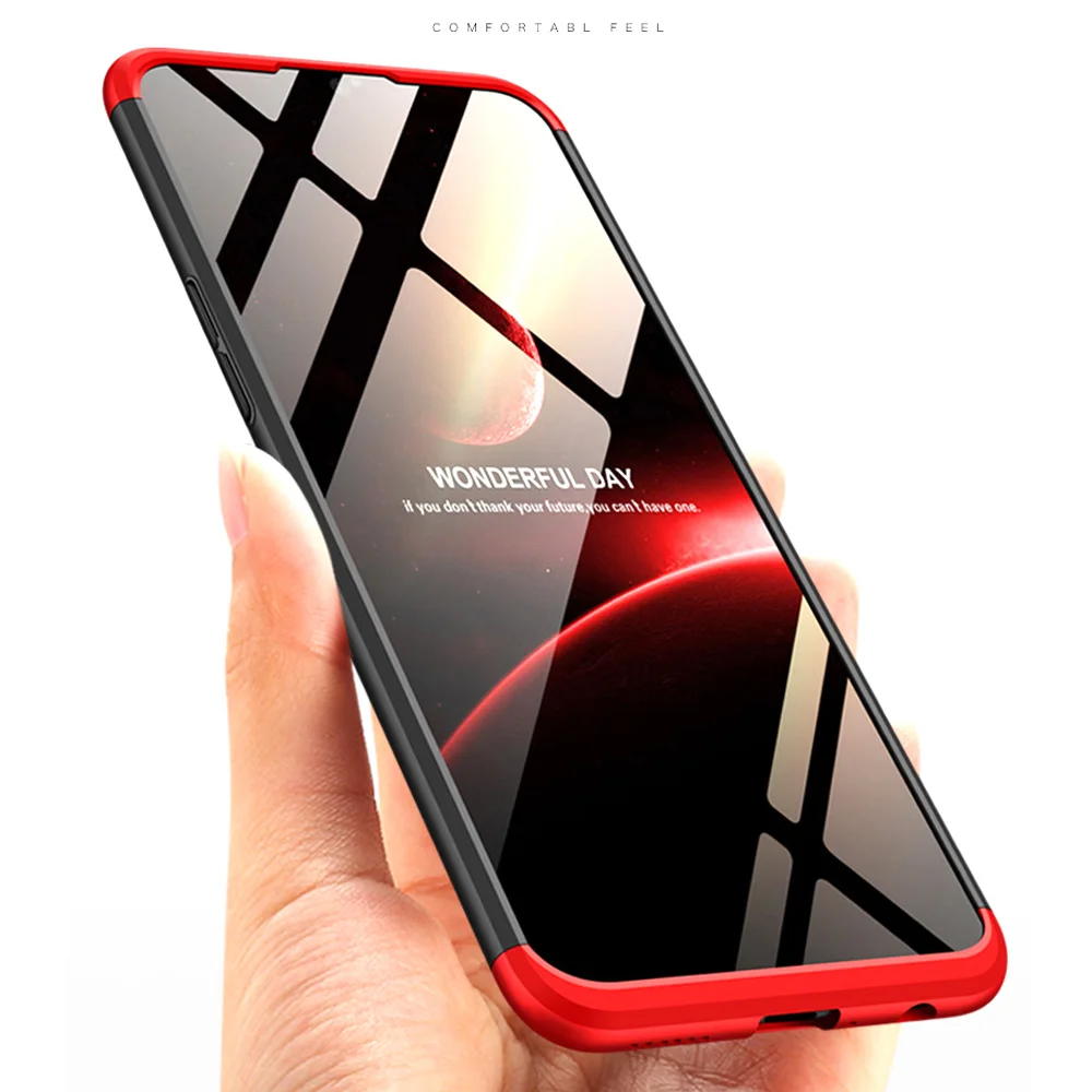 Для OPPO RX17 Neo 3 в 1 полноразмерный защитный армированный чехол с закаленным стеклом