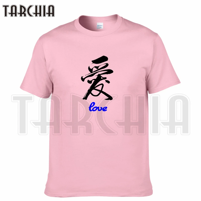 Футболка TARCHIA мужская с надписью Love хлопок короткий рукав Повседневная модная