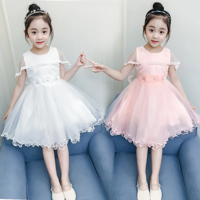 Girls Dress 2018 New Summer Cute Solid Lace Short Sleeve Clothes Princess Children Baby | Детская одежда и обувь