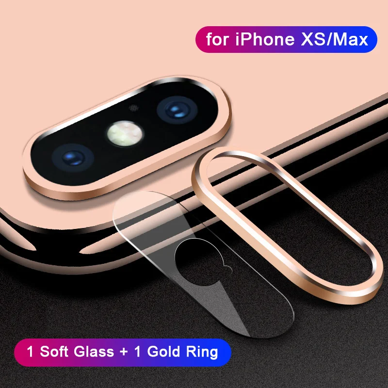 Gold xs and xs max Защита объектива камеры для iPhone XS Max XR X S R 10 закаленное стекло на iPhone7 7 8 Plus X R задняя пленка для объектива+ Защитная бампер кольцо - Цвет: Gold xs and xs max