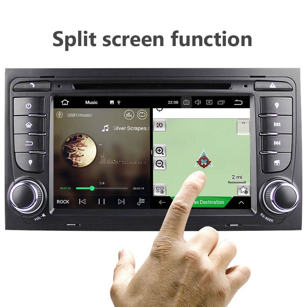 Eunavi 7 &quotOcta 8 Core 2 Din Android 9 0 1024*600 автомобиль DVD Радио стерео проигрыватель для Audi A4/S4
