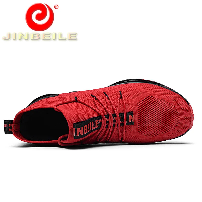 JINBEILE новые дышащие сетчатые мужские кроссовки бархатные теплые зимние