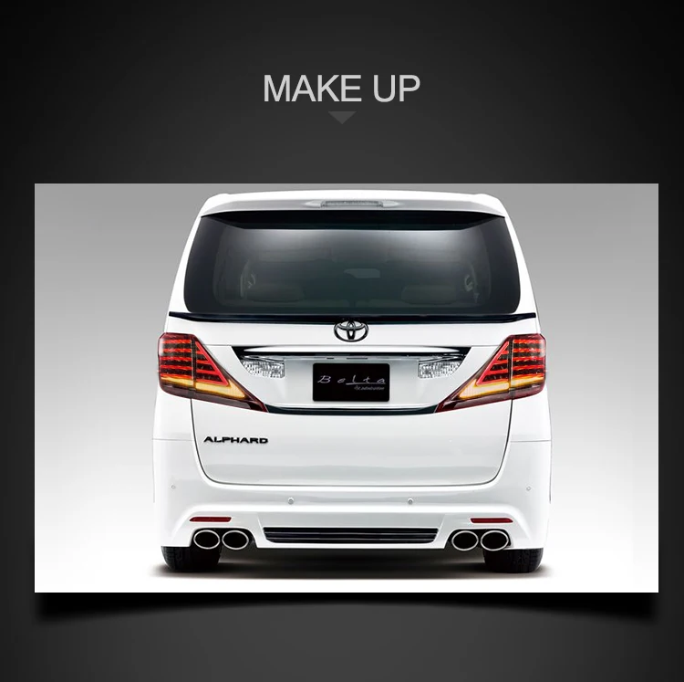 Стиль светодиодный задний фонарь для Toyota Generation 2th Alphard задний фонарь 2008- DRL+ тормоз+ Парк+ сигнал стоп