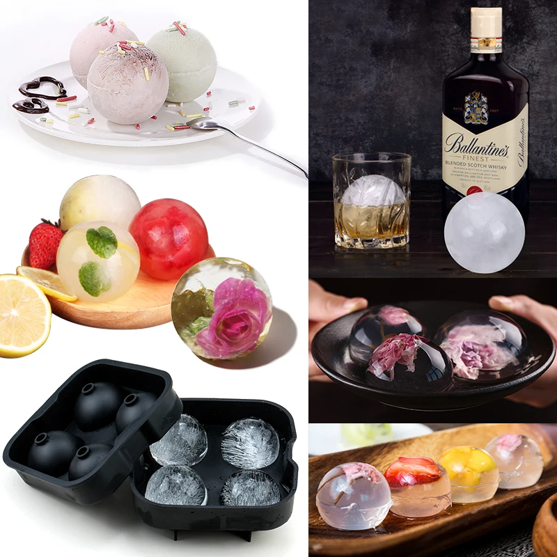 Большая силиконовая форма для льда 3D череп кубический шар подноса шоколада виски