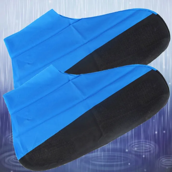 Синий Унисекс Синий Водонепроницаемый чехол для обуви резиновый уплотненный дождевой многоразовый эластичный галоши противоскользящие Сапоги защитные чехлы Прямая поставка - Цвет: Синий