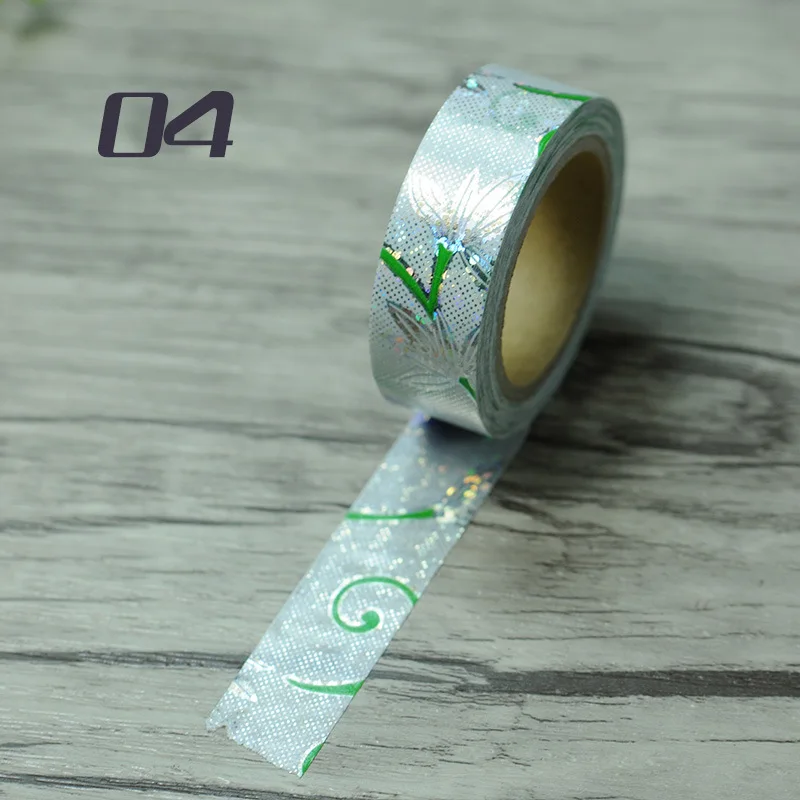 

6Designs 15mm*8M Gold Foil Printing Rose Japanese Washi Tape Decorative Adhesive Masking Paper Tape DIY Craft Gift For Christmas