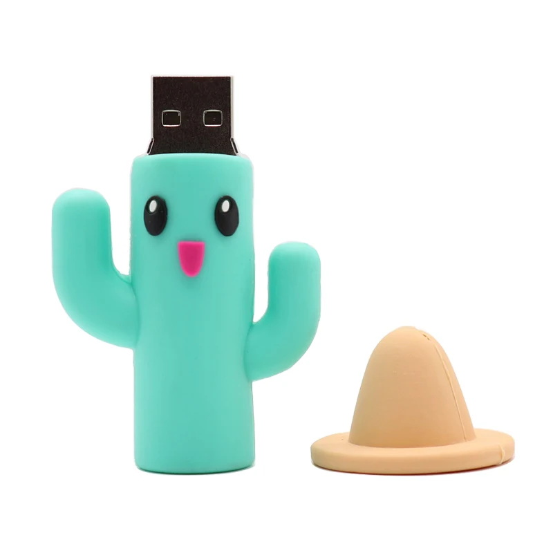 Флеш-накопитель 128 Гб 64 Гб USB мультяшка флэш-накопитель 8 Гб карта памяти кактус и Подсолнух стиль диск памяти