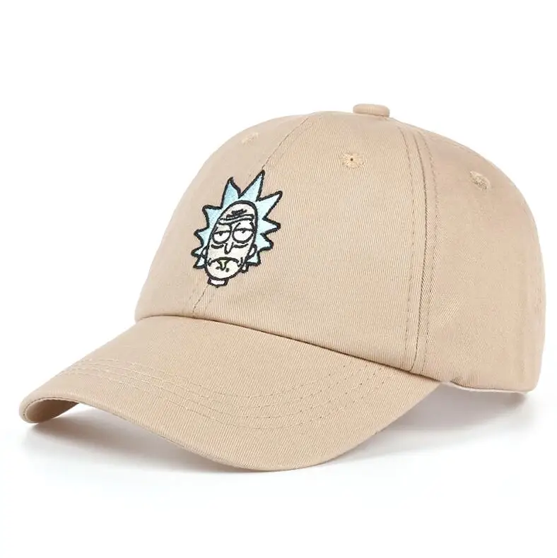 Rick and шапка Морти коллекция Crazy Rick бейсбольная Кепка из хлопка американского аниме Pickle Rick Dad Кепка с вышивкой Snapback Кепка аниме - Цвет: khaki