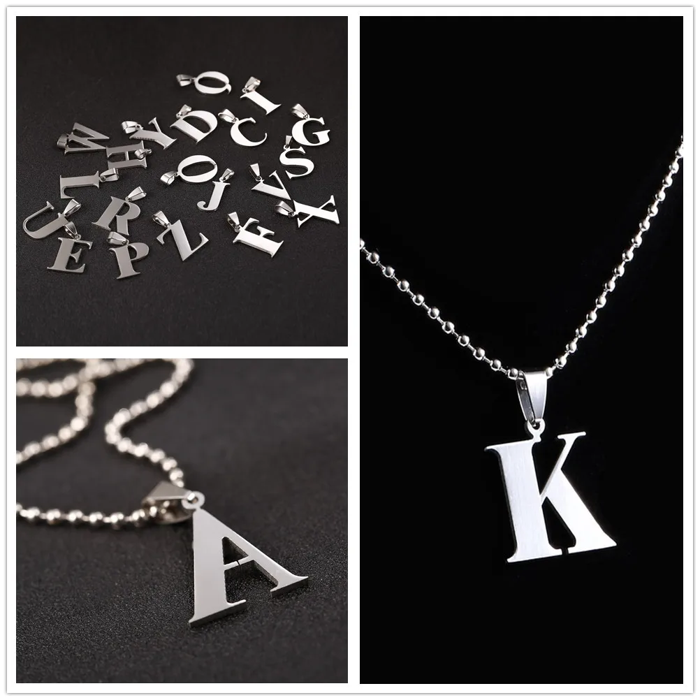 Новый дизайн A-Z подвеска с буквенным шармом ожерелье s для мужчин шаровая цепь 26
