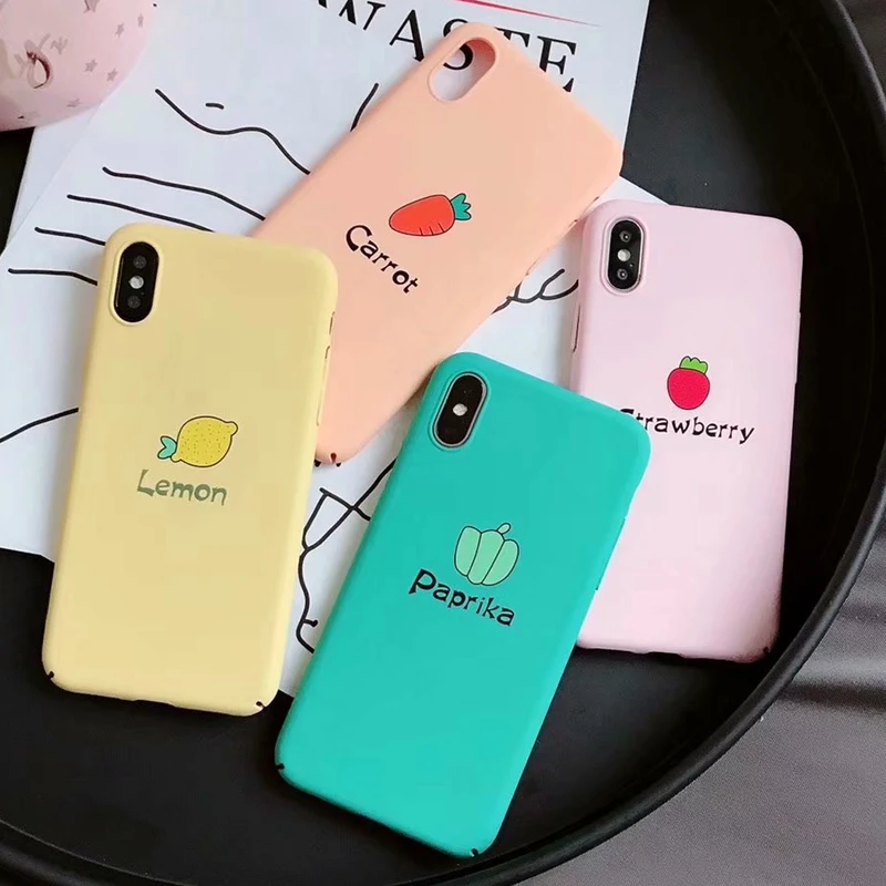 Чехол для iPhone 7 7Plus с рисунком клубники лимона чехол телефона Funda iPhone7 X 10 6 6S 8 Plus