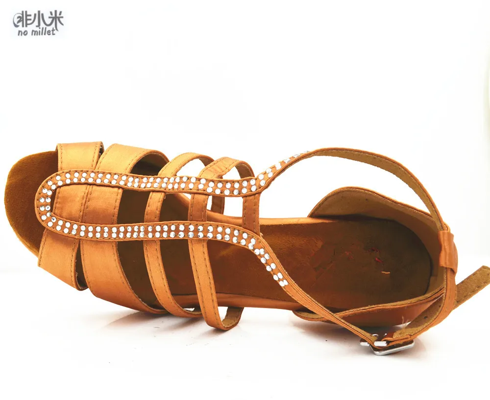 ESdance/Новинка обувь для латинских танцев женская танцевальная цвет коричневый с