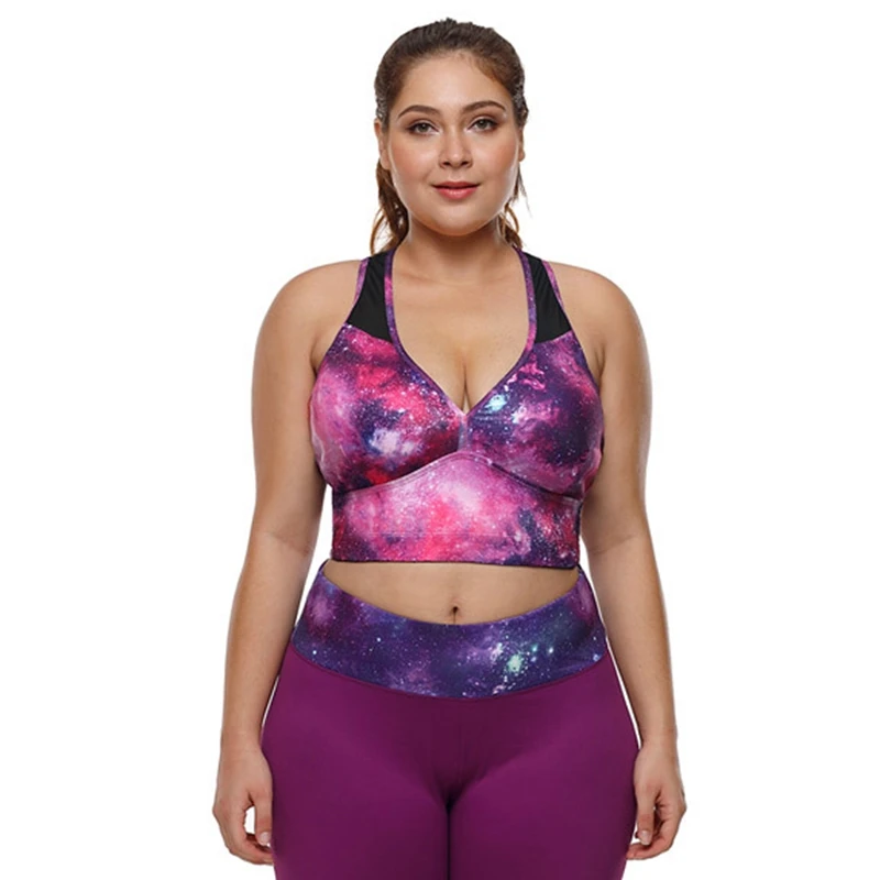 Высокие ударные спортивные бюстгальтеры плюс размер 3XL женские лосины для йоги